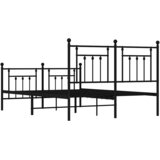  Metalni okvir kreveta uzglavlje i podnožje crni 140x190 cm | shoptok.hr