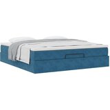 vidaXL Otomanski krevet s madracem tamnoplavi 180x200 cm baršunasti | shoptok.hr