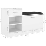 vidaXL Klop za čevlje bela 94,5x31x57 cm iverna plošča | Shoptok.si