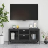 The Living Store TV omarica antracitna 105x35x52 cm jeklo in steklo - TV Omarica, (21376005) Cene