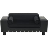 SOFA za pse crna 81 x 43 x 31 cm od pliša i umjetne kože | Shoptok.si