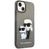 Karl Lagerfeld KLHCP14MHNKCTGK za iphone 14 plus prozorno črn ovitek z belščicami - glitter iml nft full bodies | Shoptok.si