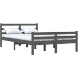  Posteljni okvir siv iz trdnega lesa 140x190 cm, (20644017) | Shoptok.si