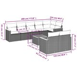  9-dijelni set vrtnih sofa od poliratana s jastucima sivi | shoptok.hr