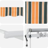 vidaXL avtomatska retraktibilna tenda zelena in rumena 300x250 cm, zamenjava tkanine za 3x2.5 m okvir zelena in rumena | Shoptok.si