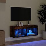 TV ormarić s LED svjetlima boja dimljenog hrasta 80x30x30 cm | shoptok.hr