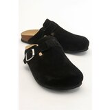 LuviShoes GONS Black Women's Suede Leather Slippers cene