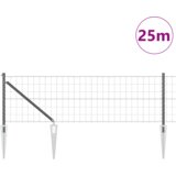 vidaXL Euro Ograda s 13 šiljaka 0.8x25 m Galvanizirano Čelik Siva | shoptok.hr