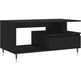 vidaXL Klubska mizica črna 90x49x45 inženirski les | Shoptok.si