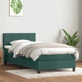 Box spring postelja z vzmetnico temno zelena 90x220 cm žamet, (21791624) Cene