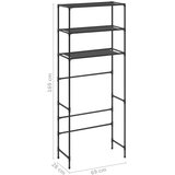  Stalak za pohranu iznad perilice 3 razine crni 69 x 28 x 169 cm | shoptok.hr