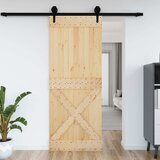  Vrata NARVIK 90 x 210 cm Čvrsta borovina (neobrađena) Prirodna | shoptok.hr