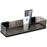 Wenko Črna plastična kopalniška polica z namestitvijo brez vrtanja Quadro – | Shoptok.si