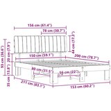  Posteljni okvir z oblazinjenim vzglavjem Črna 150 x 200 cm, (5000101425) | Shoptok.si