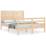 The Living Store Posteljni okvir z vzglavjem trden les - Posteljni Okvir, (21525247) | Shoptok.si