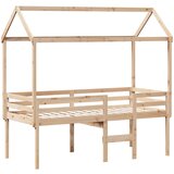 vidaXL Visoka postelja s streho 80x200 cm trdna borovina, (21243092) Cene