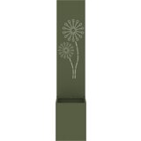 vidaXL Vrtno korito z dekorativno ploščo Olivno zelena 32 x 140 cm | Shoptok.si