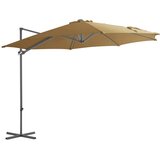  Konzolni vrtni suncobran s čeličnim stupom 300 cm smeđesiva | shoptok.hr