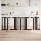 vidaXL Ograda za pse z vrati zložljiva 6panelov rjava 300cm topolovina | Shoptok.si