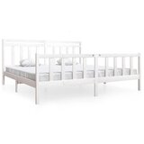 The Living Store Posteljni okvir bel iz trdnega lesa 200x200 cm - Posteljni Okvir, (21531139) | Shoptok.si