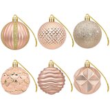  Set božićnih kuglica 36 kom. Ružičasto zlatni 6 cm Polistiren | shoptok.hr