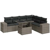 Maison Chic Seti vrtnega pohištva - Vrtna garnitura - Vrtni pohištvo set 7-delna z blazinami siv poli ratan, (21801561) | Shoptok.si