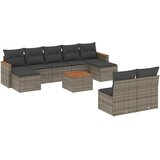 Maison Chic Seti vrtnega pohištva - Vrtna garnitura - Vrtni pohištvo set 10-delna z blazinami siv poli ratan, (21812007) | Shoptok.si
