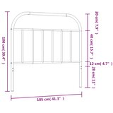  Metalno zamjensko uzglavlje bijelo 100 cm | shoptok.hr