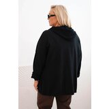 Kesi Włoski Women's Plus Size oversized cotton sweatshirt long sleeve black | Shoptok.si