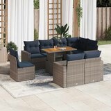 vidaXL 9-dijelni set vrtnih sofa od poliratana s jastucima sivi | shoptok.hr