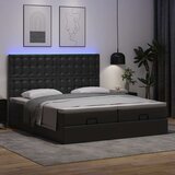 vidaXL Otomanski okvir kreveta s madracima crni 200x200cm umjetna koža | shoptok.hr