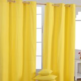 HOMESCAPES navadne rumene bombažne zavese Eyelet 117x137 cm, (20749654) | Shoptok.si