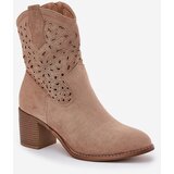 S. BARSKI Ladies Cutout Cowboy Ankle Boots Beige S.Barski | Shoptok.si