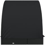 LEŽAJ Ležaj za sunčanje za 2 osobe crni 211 x 112 x 140 cm poliratan | shoptok.hr