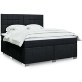 vidaXL Krevet s oprugama i madracem crni 180x200 cm od tkanine | shoptok.hr