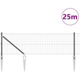 Euro ograda s špicama 25 x 0,4 m Čelik premazan PVC-om Siva | Eponuda.com