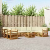  Set vanjskih sofa 11 pcs Prirodna i krem Čvrsto drvo akacije | shoptok.hr