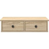 vidaXL Stenska polica s predali sonoma hrast 60x28x15 cm inž. les | Shoptok.si
