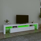 TV ormarić s LED svjetlima bijeli 215x36,5x40 cm | Eponuda.com