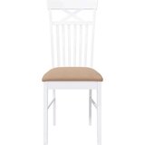 vidaXL Jedilni stoli z blazinami 2 kosa bele masivne lesene gume | Shoptok.si