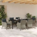  Komplet za jedilnico v vrtu 7 pcs Svetlo siva poli ratan, (5000311564) | Shoptok.si