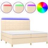  Krevet box spring s madracem LED krem 200x200 cm od tkanine | shoptok.hr