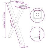  Noge za blagovaonski stol u obliku slova X, 2 kom, crne, 70 x (72-73) cm, čelik | shoptok.hr