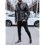 DStreet Kurtka męska skórzana ramoneska czarna | Shoptok.si