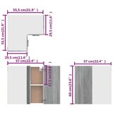 Viseći Viseča kotna omarica siva sonoma 57x57x60 cm konstruiran les, (20716604) | Shoptok.si