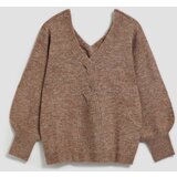 Marisse Dark Beige V-Neck Sweater | shoptok.hr
