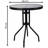 springos stakleni okrugli vrtni stol, crni 60 cm | shoptok.hr