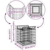  Gabionski uzdignuti krevet Srebrno 50 x 50 x 60 cm - 50 x 50 x 60 cm | shoptok.hr