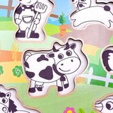 Woopie zelena drvena montessori farma slagalica s odgovarajućim pribadačama | shoptok.hr