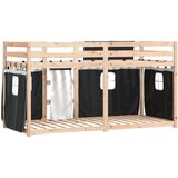  Krevet na kat sa zavjesama bijelo-crni 90 x 200 cm od borovine | shoptok.hr
